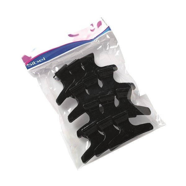 932133202-uz-pak Klipsna za kosu Sibel Pvc Croco Leptir 12 kom - Crna - Slika 1