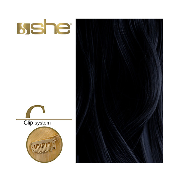 she-1b Umetak za kosu s klipsnama Gisela Triple Weft 2 kom 60 cm - 1B - Slika 1