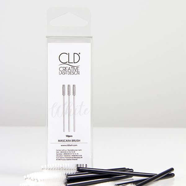 cld-white-mascara-brush Četkica za trepavice CLD 10 kom - Bijele - Slika 1