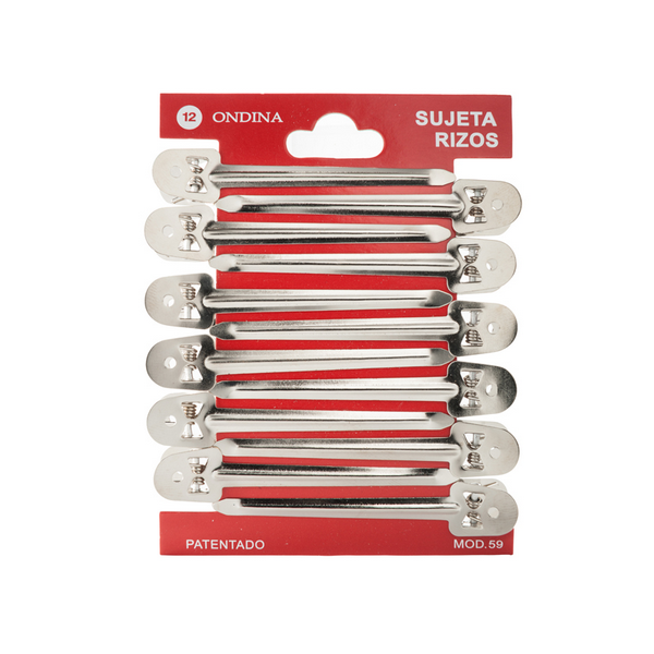 es00059 Klipsna za kosu Eurostil Metalna 12 kom - 6,2 cm - Slika 1