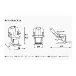 Stolica frizerska Muška Berberska Alpeda Crna - Boss Black Edition - Slika 4