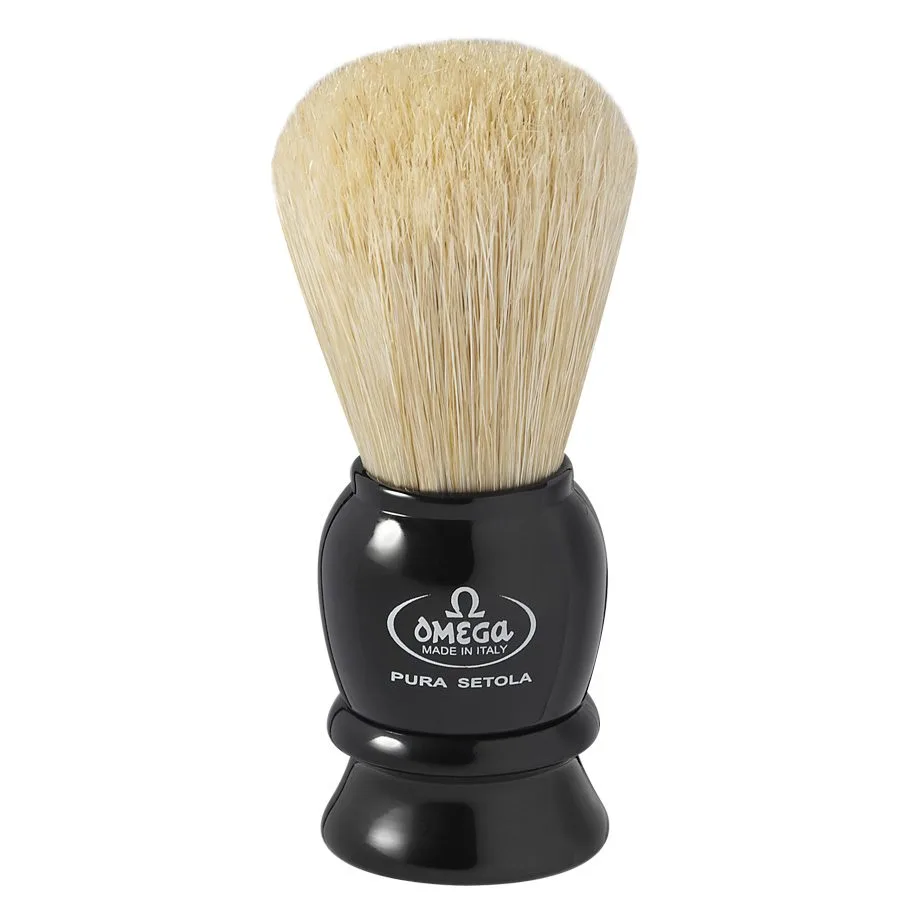 13564 Četka za brijanje Omega prirodna dlaka – Classic Crna - Slika 1