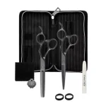 Škare za šišanje Olivia Garden Silkcut Pro Matt Black Set – 5,75” + 6,35”