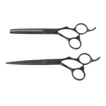 Makaze za šišanje Olivia Garden Silkcut Pro Matt Black Set – 6,50” + 6,35” - Slika 2